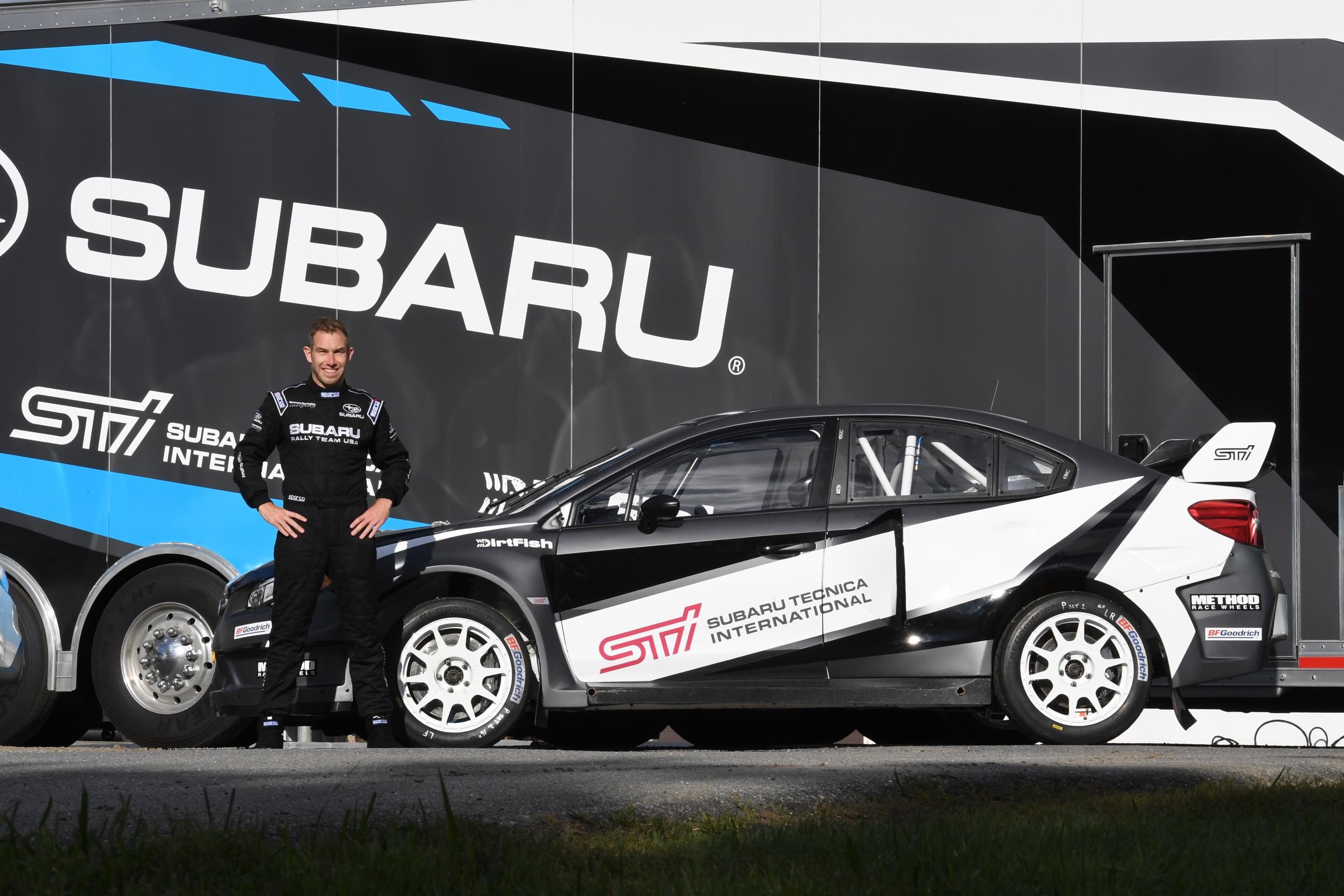 Chris Atkinson and his Rallycross Subaru